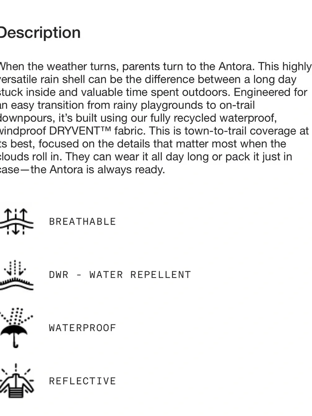 The North Face lightweight waterproof